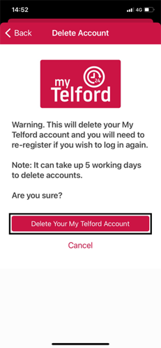 Delete account confirm