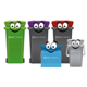 Green Purple Red Lid Blue Bag Kerbside Caddy